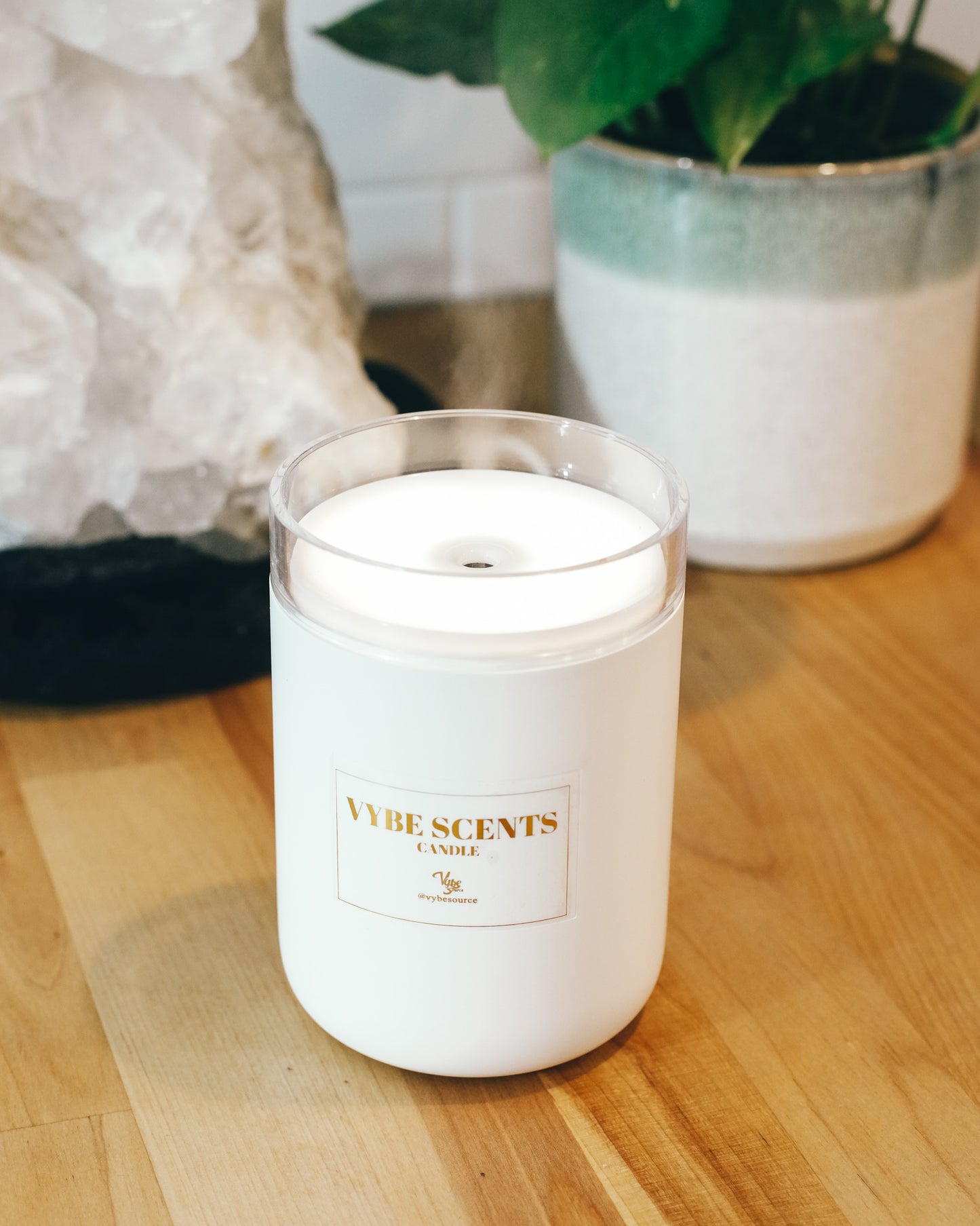 Vybe LED Oil Diffuser candle - WHITE